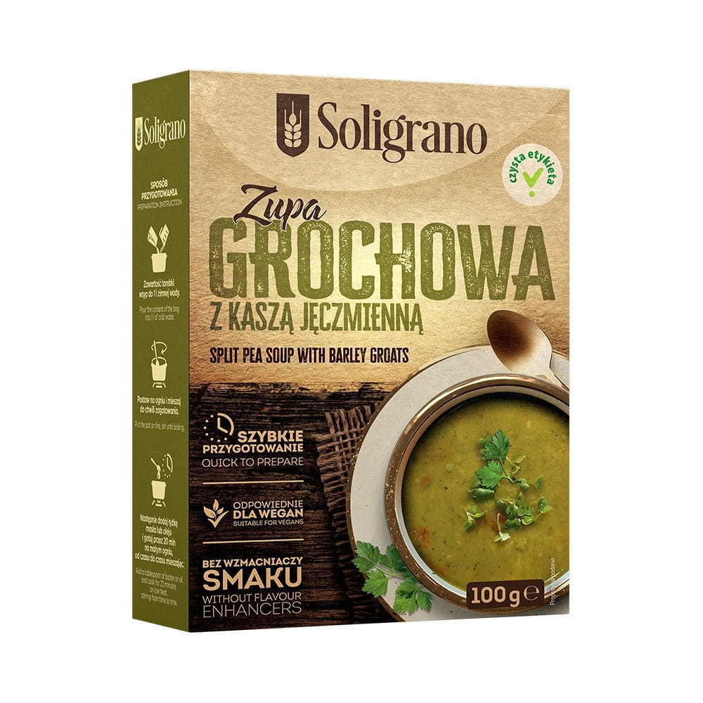 Soupe de pois à l'orge 100 g - SOLIGRANO