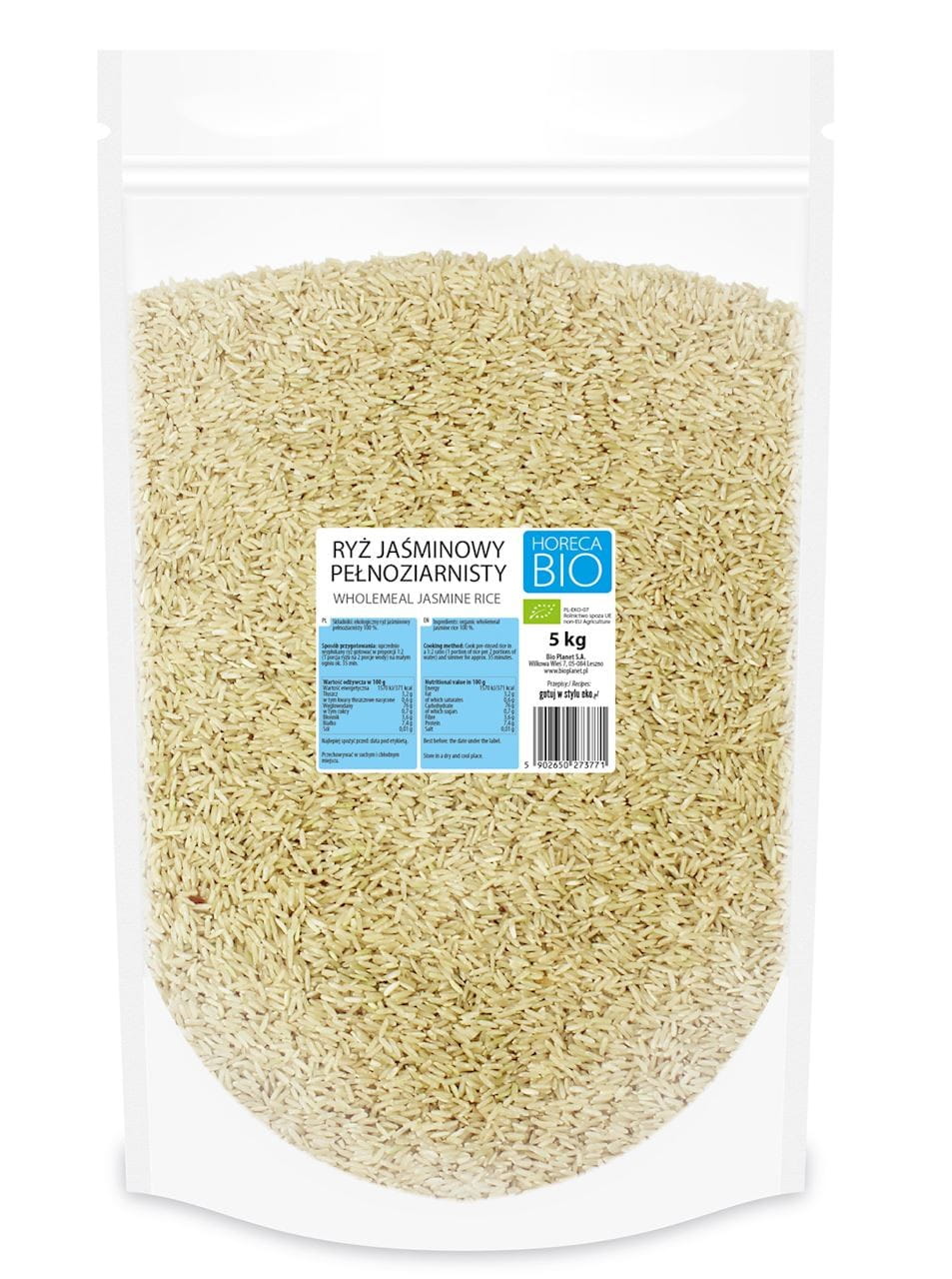 Riz complet au jasmin BIO 5 kg HORECA