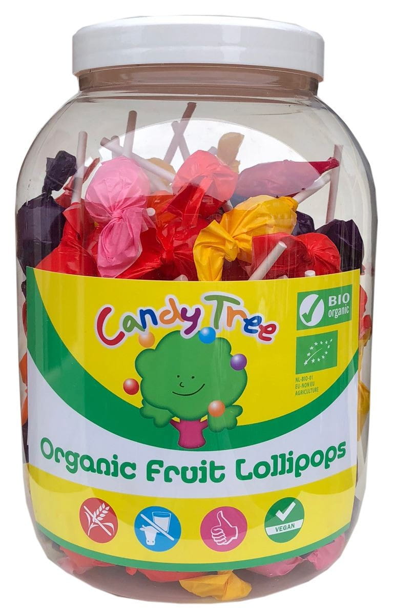 Mix sans gluten sucettes rondes BIO 84 x 10 g (pot) - CANDY TREE