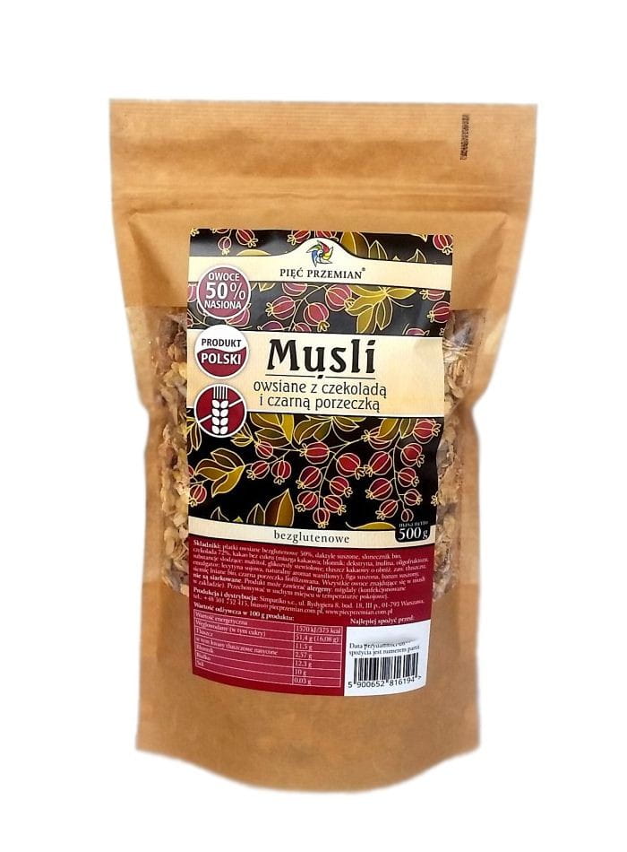 Muesli d'avoine au chocolat et au cassis sans gluten 500g CINQ CHANGEMENTS