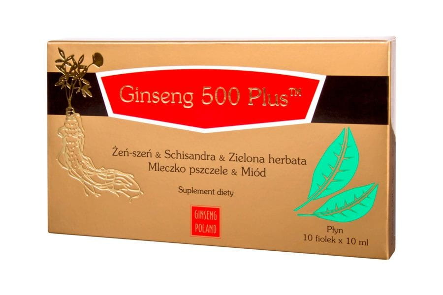 Ginseng 500 plus ginseng + schisandra + thé vert + gelée royale + miel 10x10ml (flacons) GINSENG
