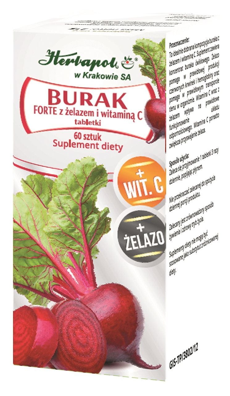 FORTE betterave avec fer et vitamine C 60 tab. HERBAPOL