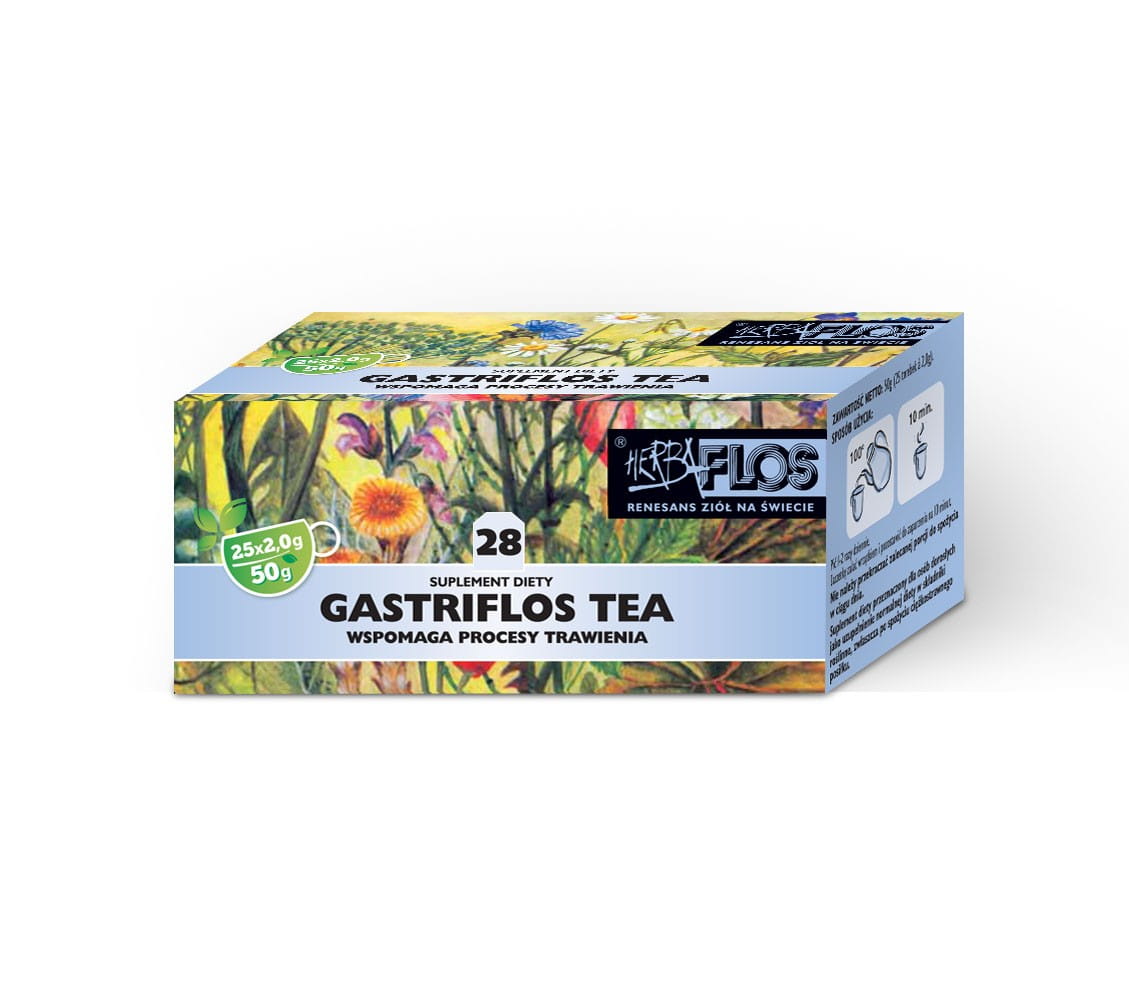 28 gastriflos tea fix 25 x 2g - soutient les processus digestifs des herbes - FLOS