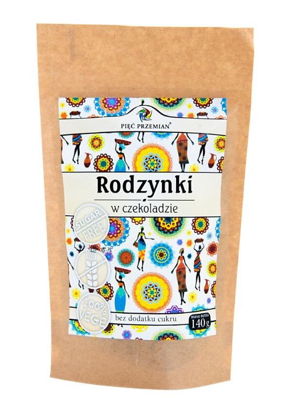 Raisins secs enrobés de sucre au chocolat sans sucre, sans gluten 140g CINQ CHANGEMENTS