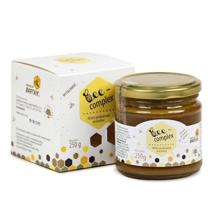 Complexe d'abeilles 250g (miel + pollen + pain d'abeille + propolis + gelée royale) - BARTNIK