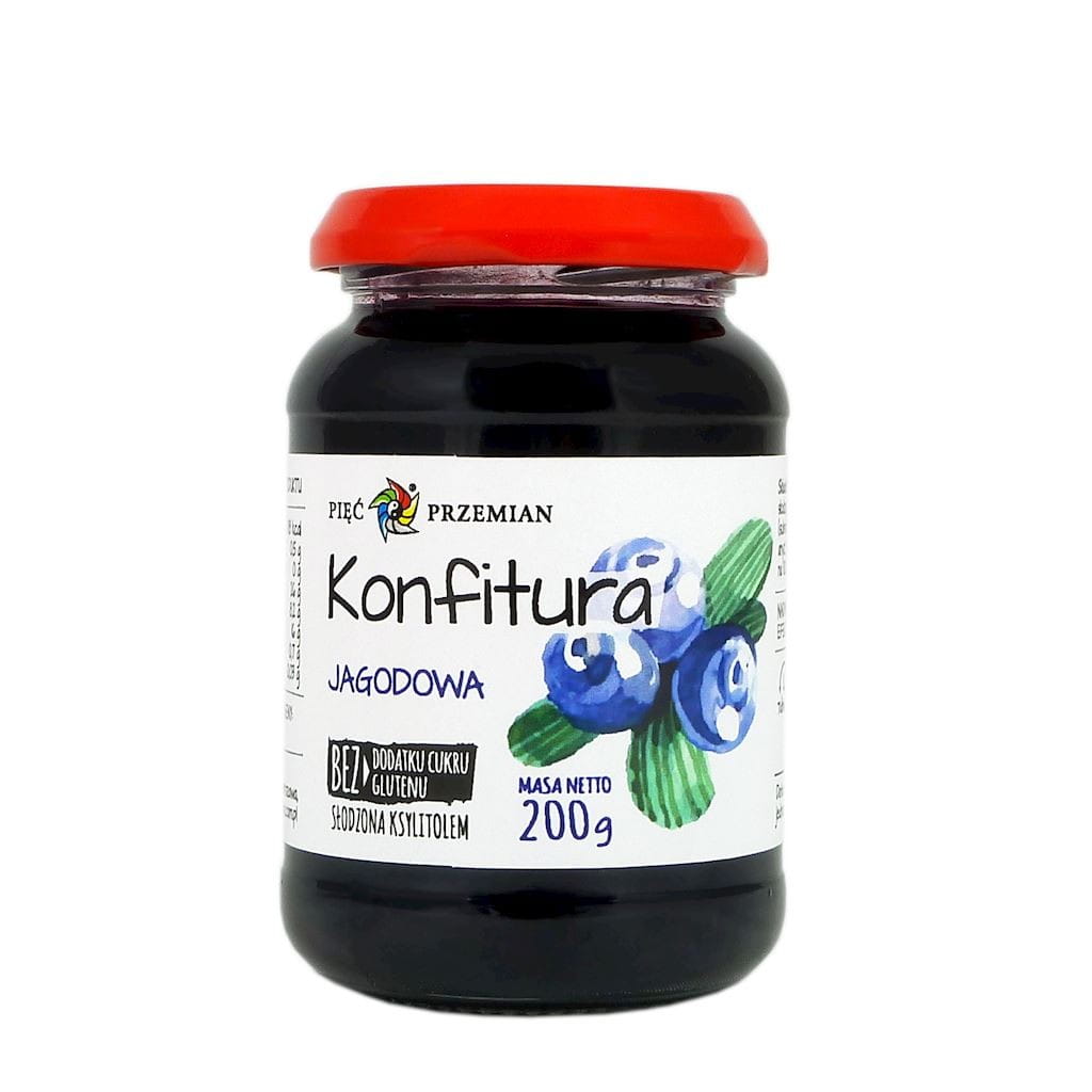 Confiture de myrtilles sucrée au xylitol 200g CINQ CHANGEMENTS