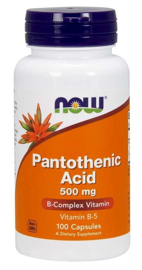 Acide pantothénique 500mg 100caps. - acide pantothénique vitamine b5 NOW FOODS