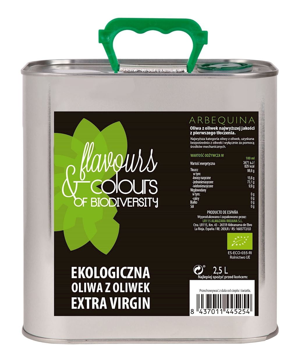 Huile d'olive vierge extra BIO 25 L - SAVEURS & COULEURS