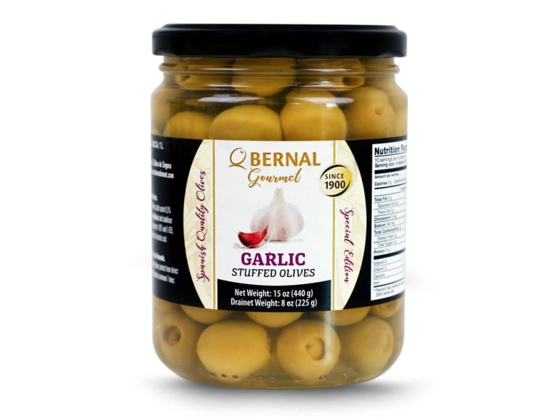 Olives gourmandes à l'ail 225g - BERNAL