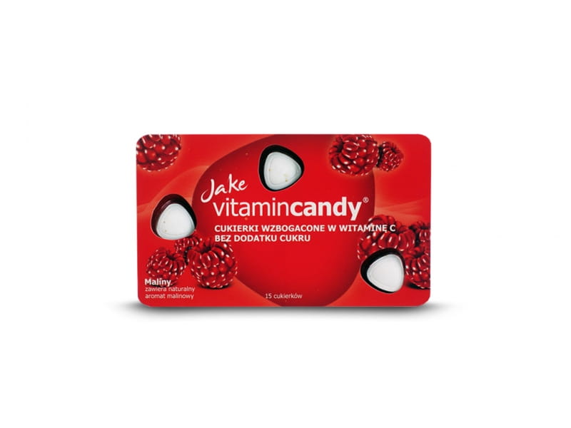 Bonbons sans sucre framboise 18g JAKE VITAMINCANDY