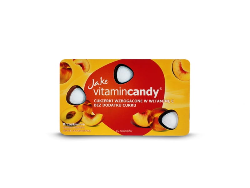 Bonbons sans sucre pêche 18g JAKE VITAMINCANDY