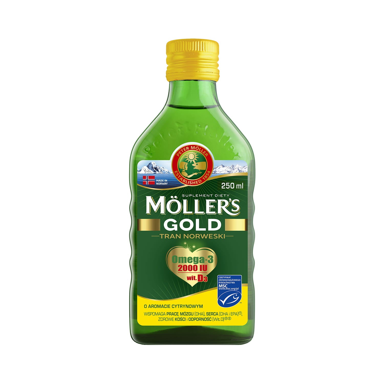 Huile de poisson norvégienne or 250 ml MOLLER'S MOLLERS