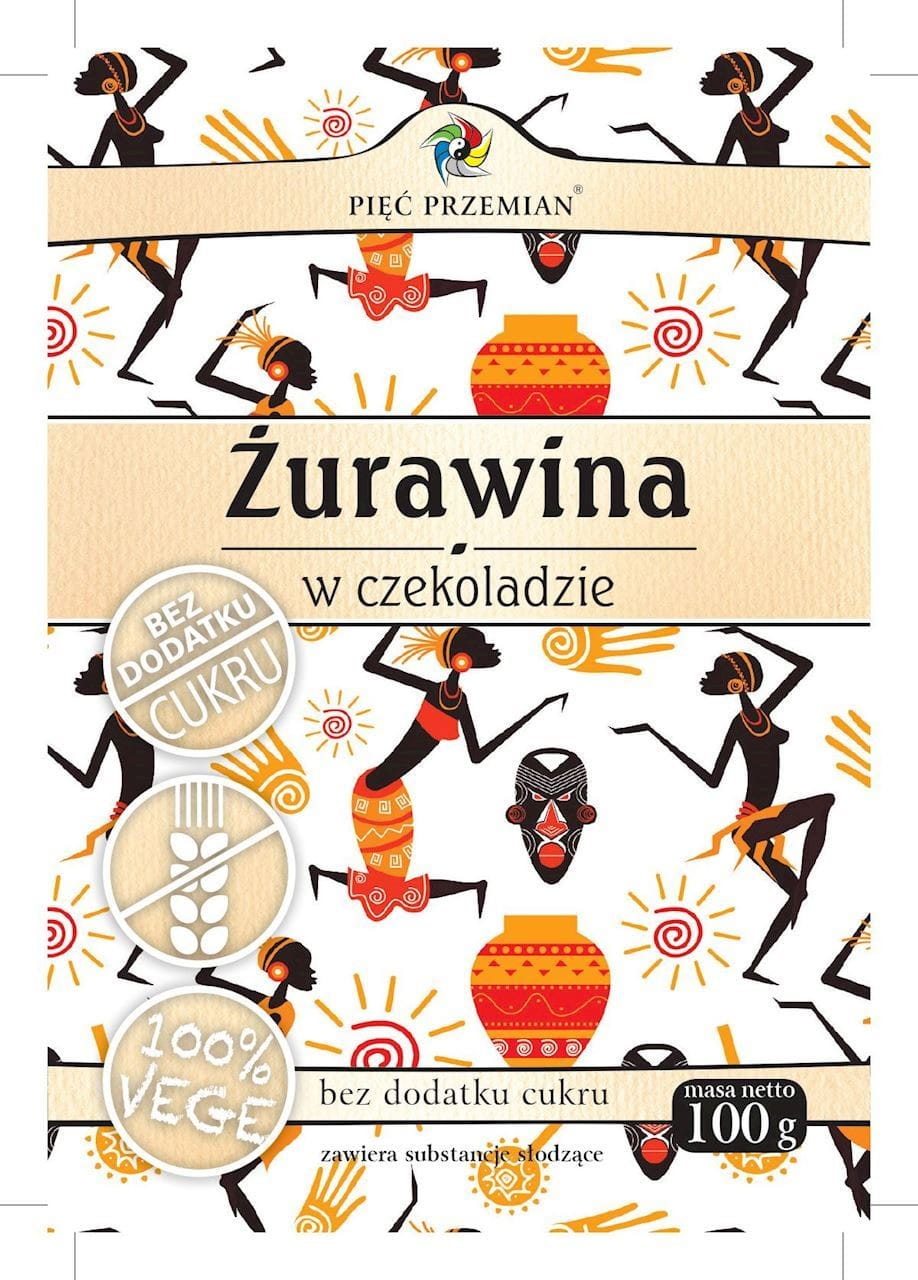 Canneberge au chocolat sans sucre sans gluten 100g CINQ CHANGEMENTS