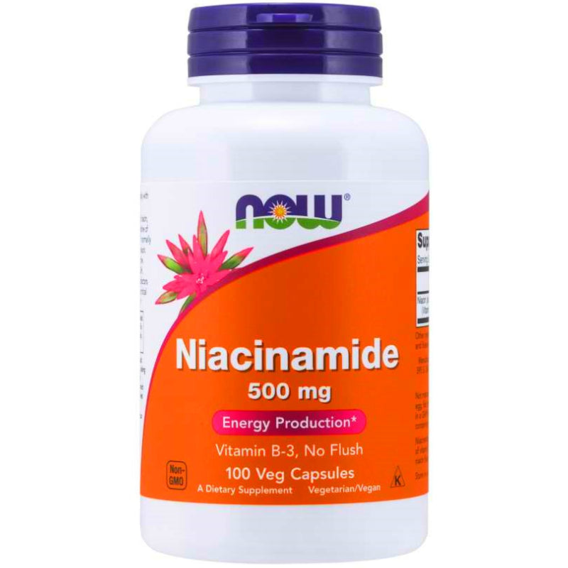 Niacinamide 500 mg 100 capsules - niacine NOW FOODS