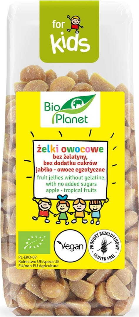 Pâtes de fruits sans gélatine sans sucre ajouté Pomme - fruit exotique BIO 100 g - BIO PLANET
