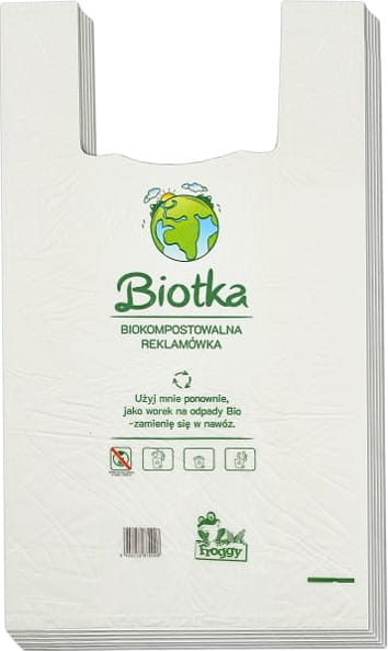 Sac plastique (compostable et biodégradable) 1 pc (40 cm x 22 cm) - FROGGY