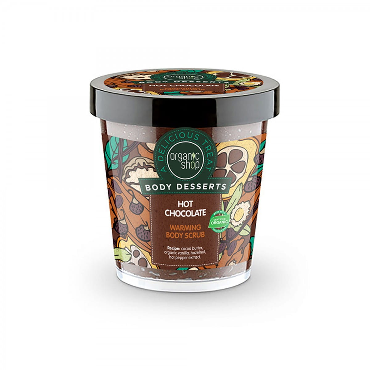 Gommage corporel chauffant au chocolat chaud 450 ml