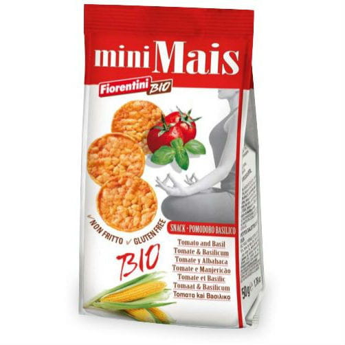 Rondelles de maïs aux tomates et basilic sans gluten BIO 50 g - FIORENTINI