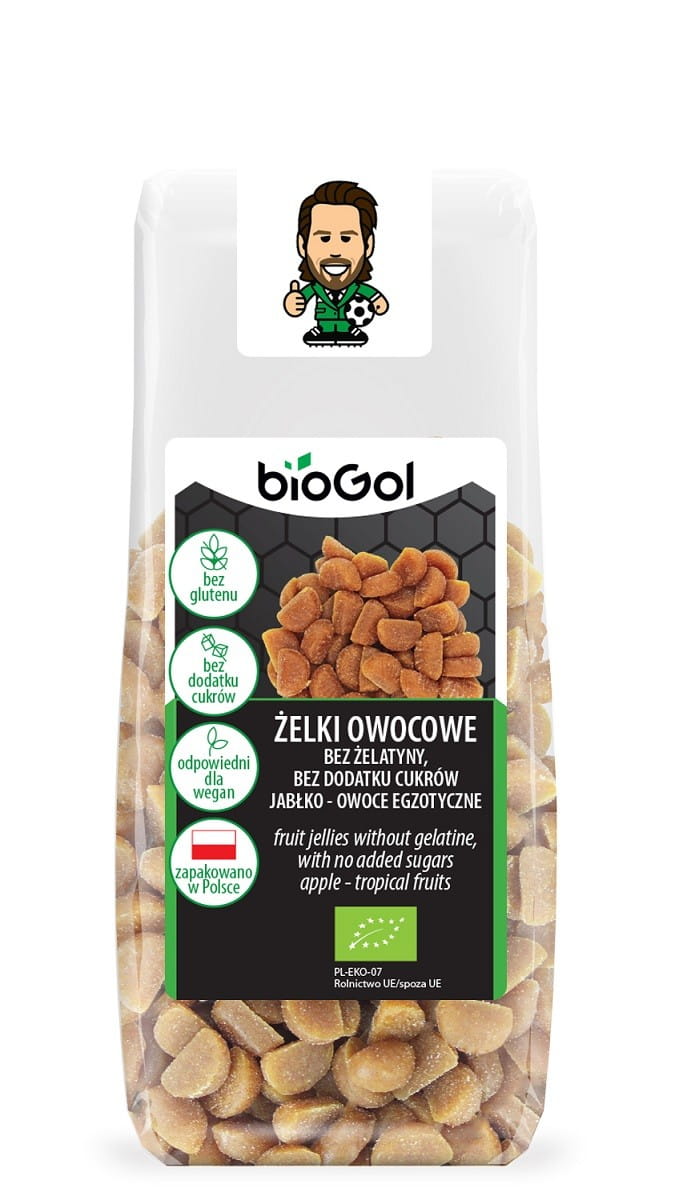 Pâtes de fruits sans gélatine sans sucre ajouté pomme - fruits exotiques sans gluten BIO 90 g - BIOGOL