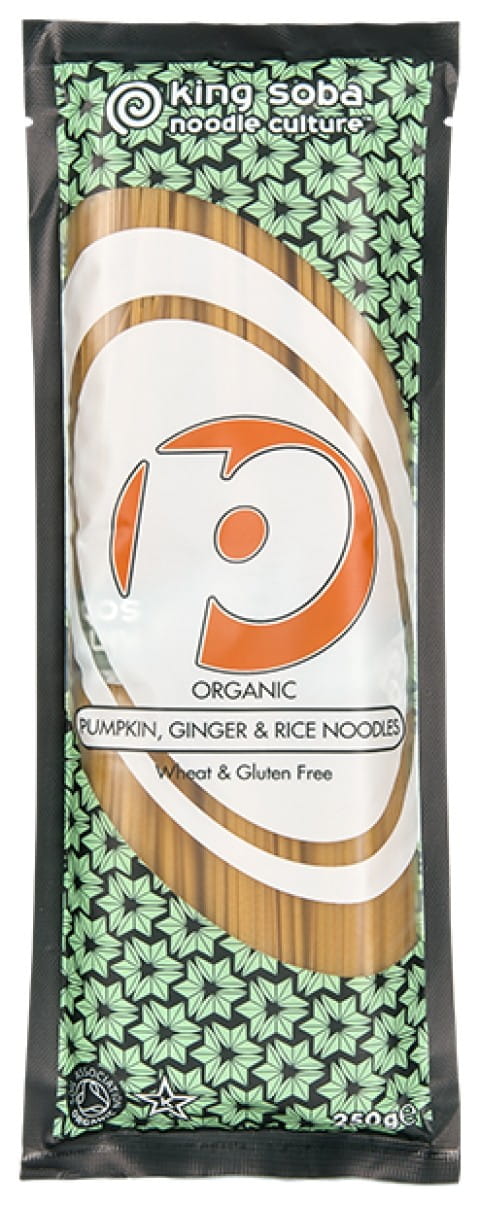 Pâtes sans gluten (riz, nouilles complètes au potiron et gingembre) BIO 250 g - KING SOBA