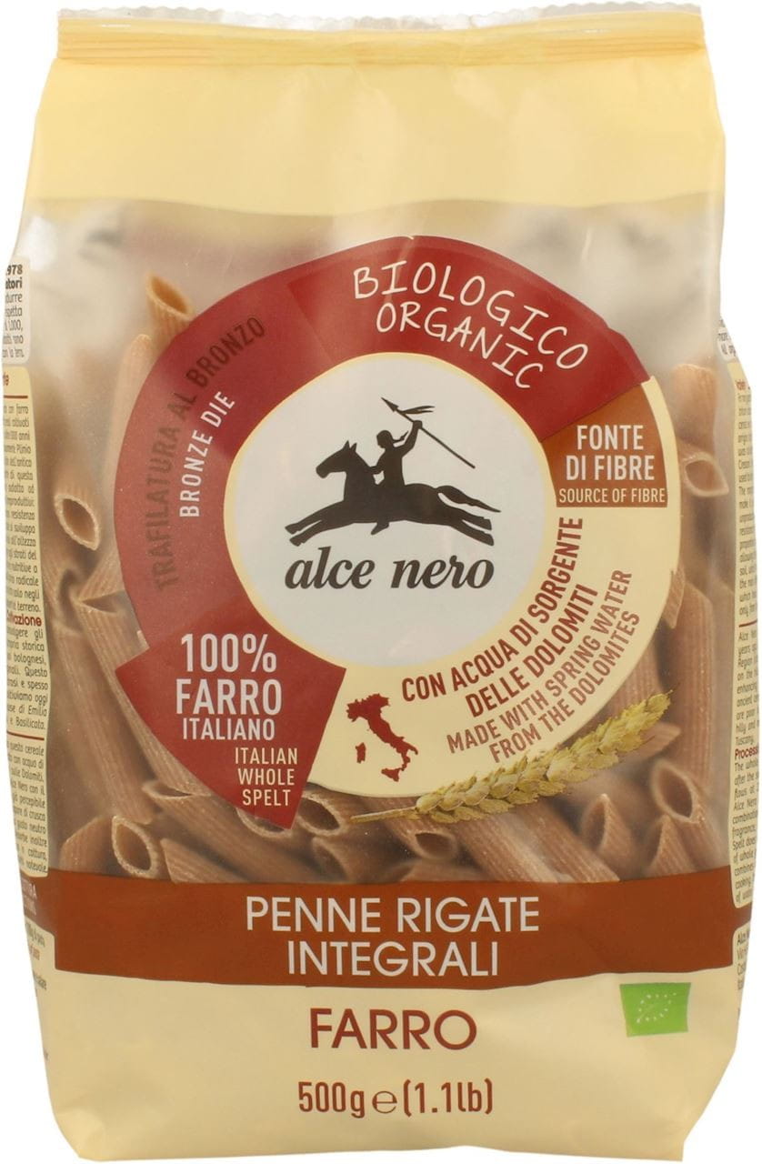 Pâtes (épeautre complet) penne BIO 500 g - ALCE NERO
