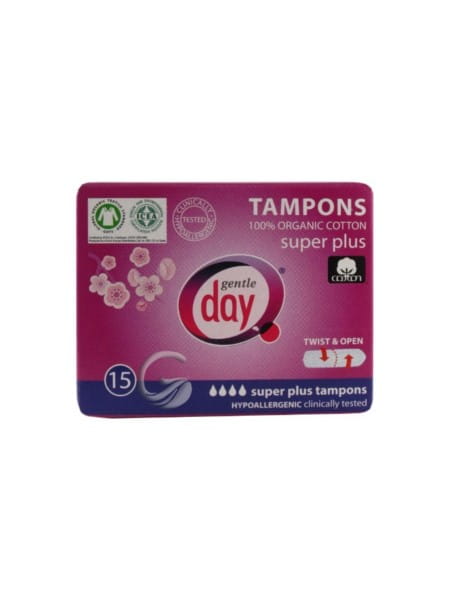 Gentle day super plus tampons 100% coton ec15 pcs.