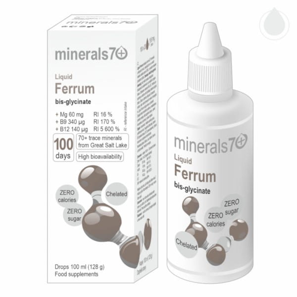 Ferrum liquide gouttes 100 ml de fer MINERALS7+