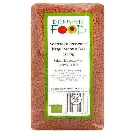 Lentilles corail sans gluten BIO 1000g DENVER FOOD