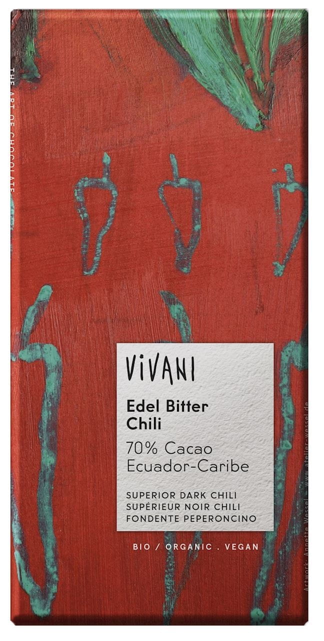 Chocolat amer au piment BIO 100 g - VIVANI