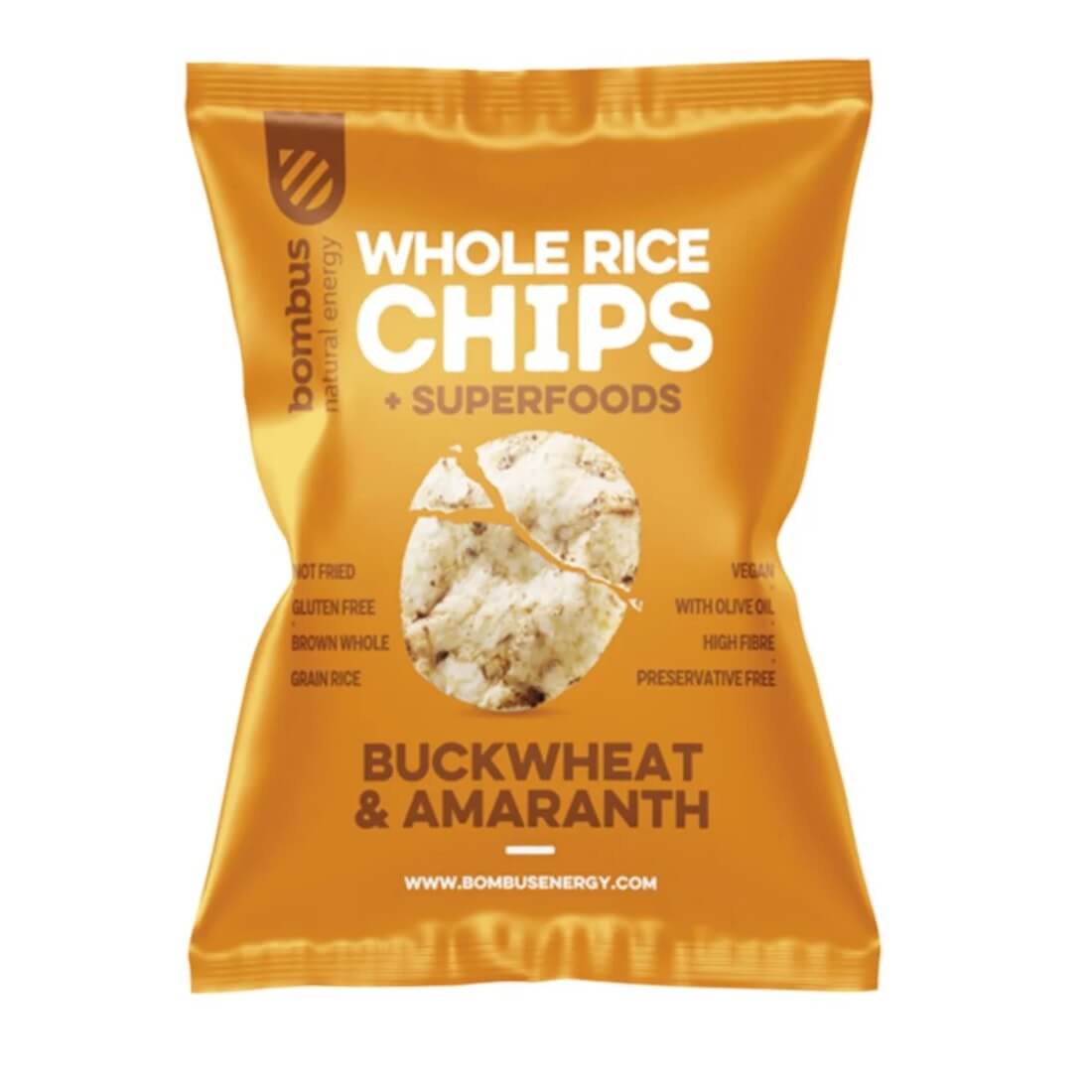 Chips de riz complet au sarrasin et amarante sans gluten 60 g BOMBUS