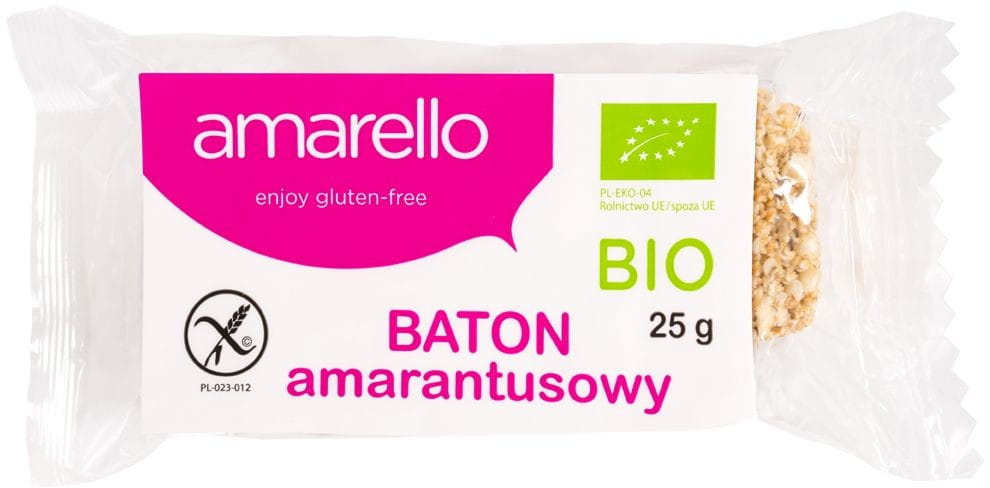 Barre amarante BIO sans gluten 25 g - AMARELLO