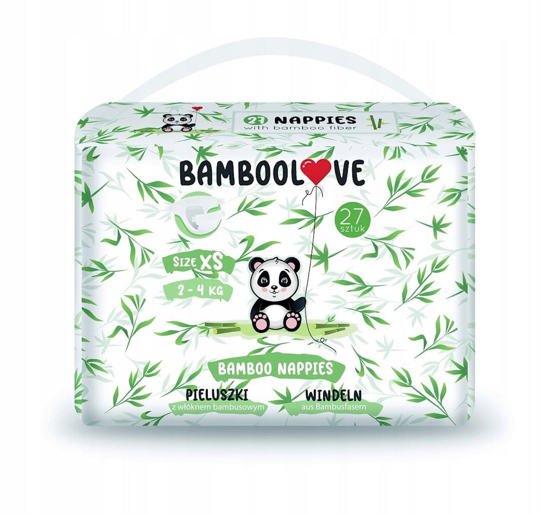 Couches en fibre de bambou taille xs 2 - 4 kg (27 pièces) - BAMBOOLOVE