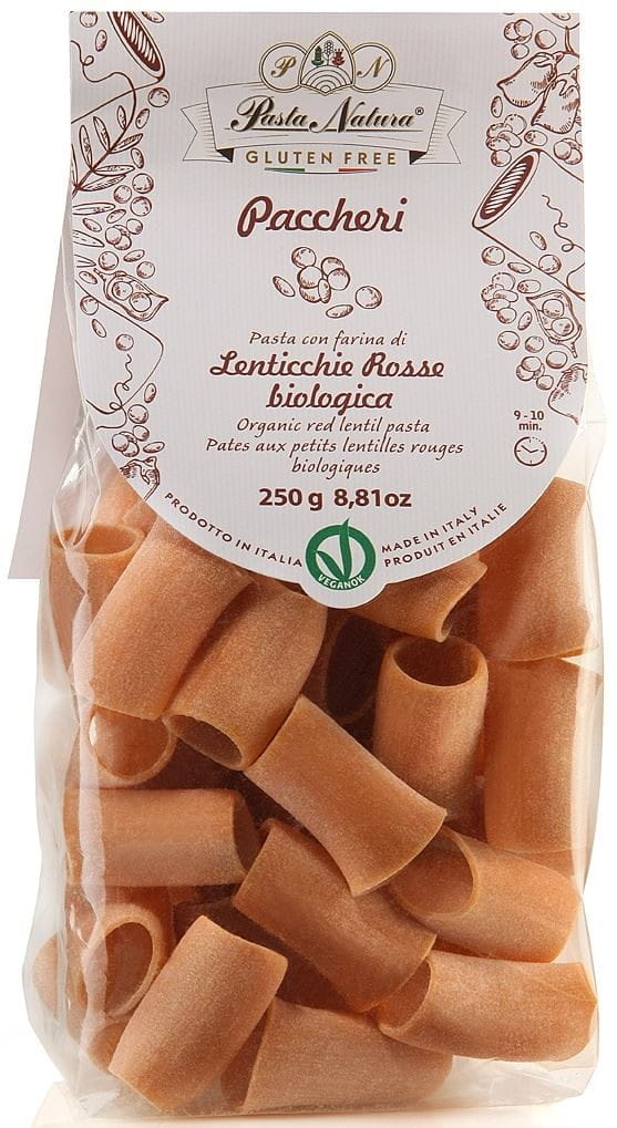 Pâtes (lentilles corail et riz) paccheri sans gluten BIO 250 g - PASTA NATURA
