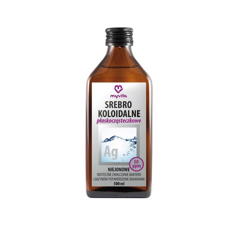 Argent colloïdal ag non ionique poids moléculaire plat 50 ppm 500 ml - MYVITA