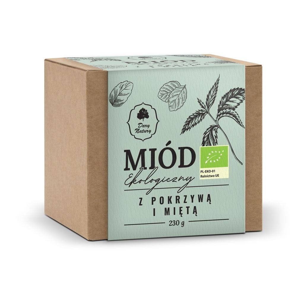 Miel de nectar multifleurs à l'ortie et à la menthe bio 230 g - cadeaux de la nature