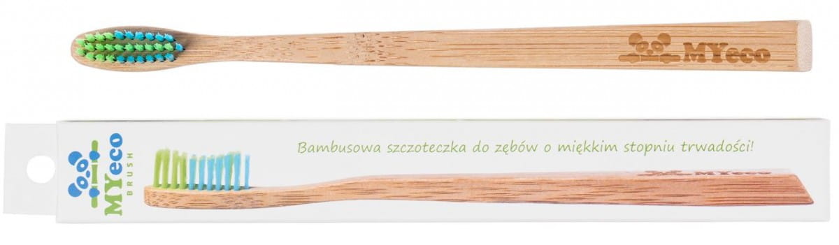BROSSE A DENTS BAMBOU SLIM VERT - BLEU SOFT - MYECOBRUSH