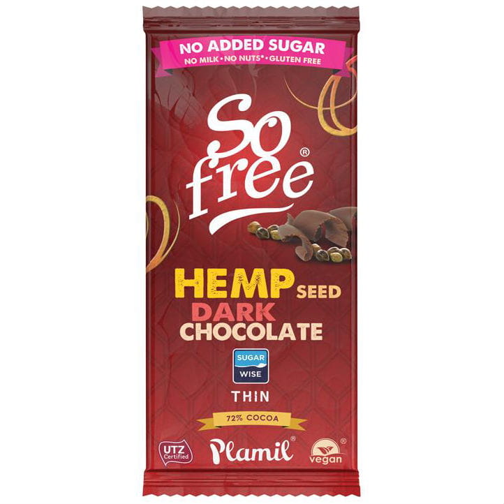 Chocolat au chanvre au xylitol aux graines de chanvre chocolat noir aux graines de chanvre so free 70g PLAMIL