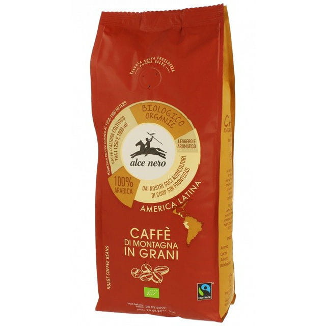 Café en grains 100% Arabica commerce équitable BIO 500 g - ALCE NERO