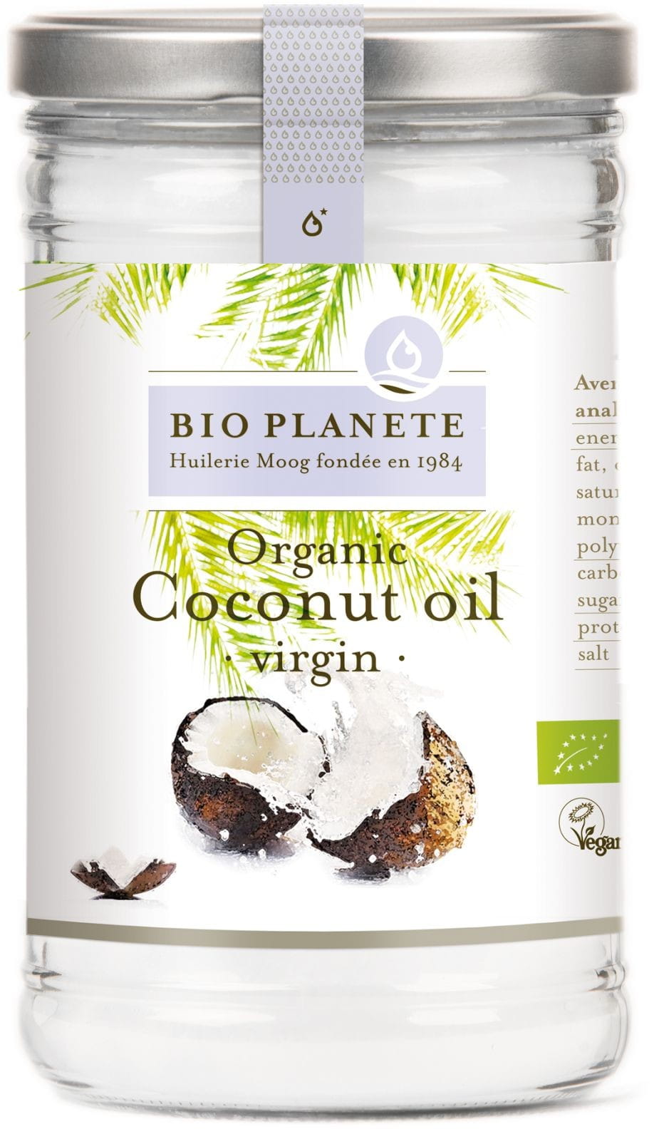 Huile de coco vierge, non raffinée, pressée à froid BIO 1000 ml - BIO PLANETE