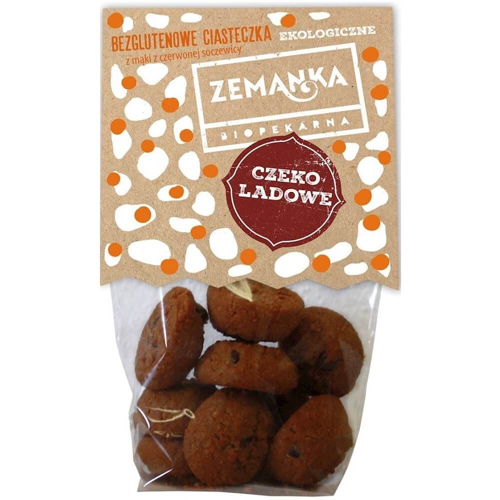 Biscuits à la farine de lentilles rouges au chocolat sans gluten BIO 100 g - ZEMANKA