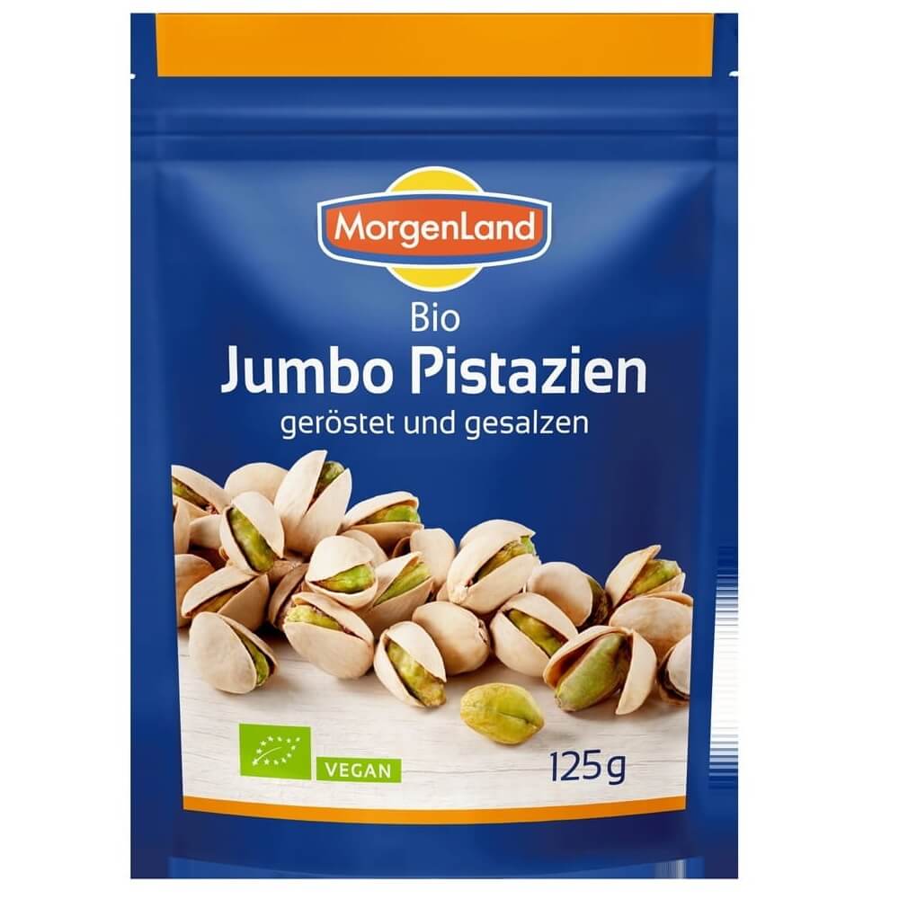 Pistaches jumbo grillées salées BIO 125 g - MORGENLAND