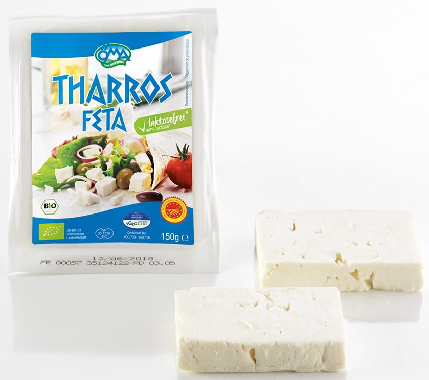 Fromage feta tharros (48% de matière grasse sur sec) sans lactose BIO 150 g - OMA