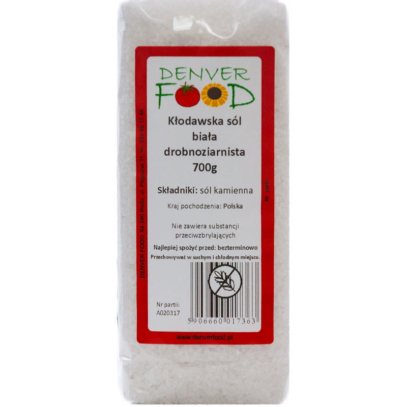 Sel blanc sans gluten à grains fins Kłodawa, 700g DENVER FOOD