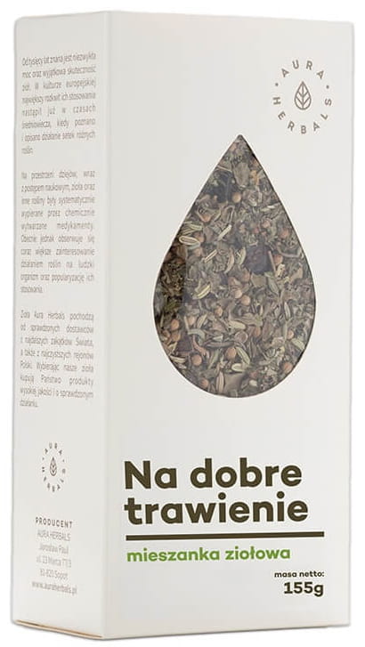 Thé pour une bonne digestion, mélange d'herbes 155g AURA HERBALS