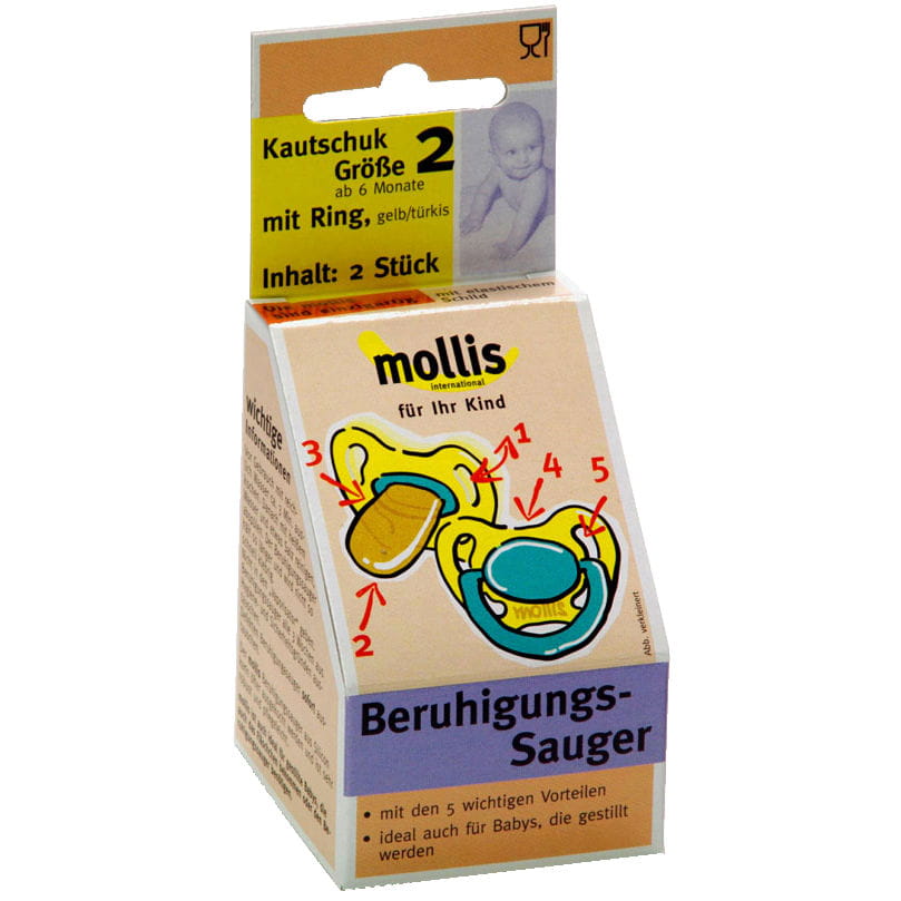 Tétine en caoutchouc pour bébé à partir de 6 mois (2 pièces) - MOLLIS