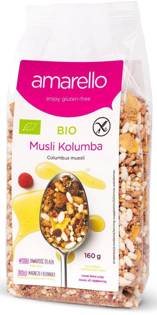 Muesli Columbus BIO sans gluten 160 g - AMARELLO