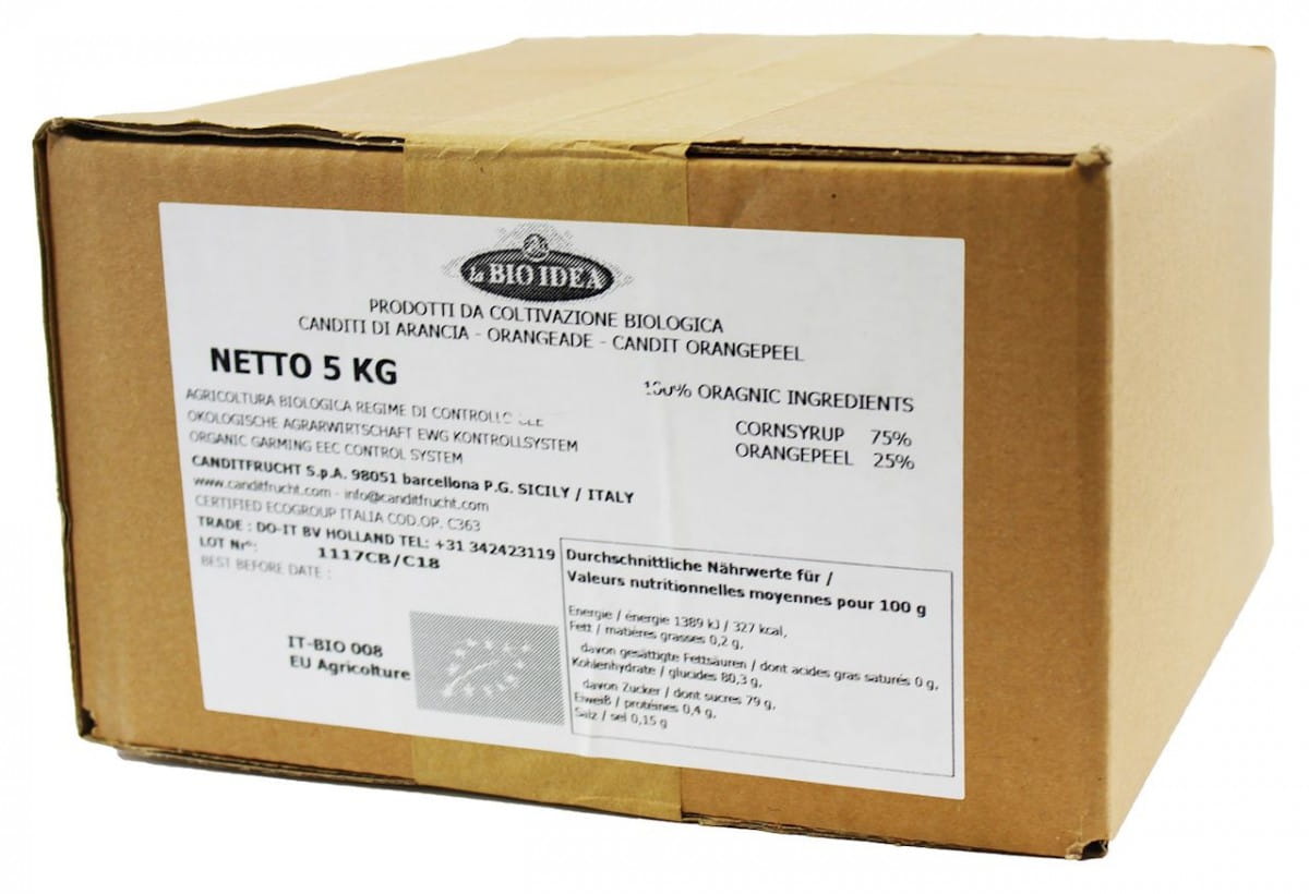 Ecorces d'oranges confites BIO 5 kg - HORECA (LA BIO IDEA)