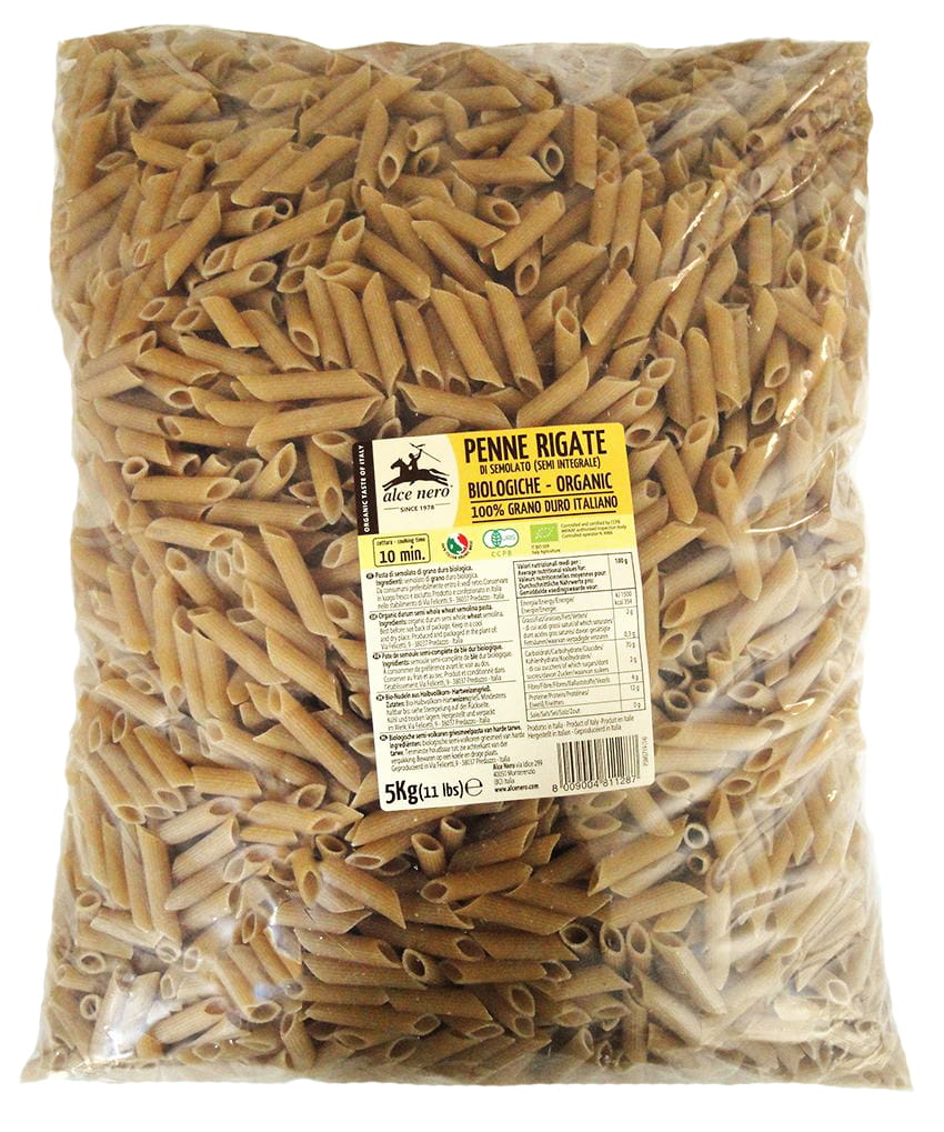 Pâtes (semoule complète) penne BIO 5 kg - HORECA ALCE NERO