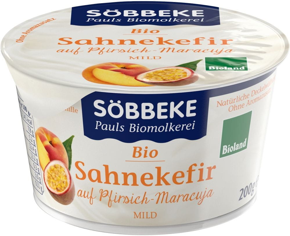 Crémeux kéfir pêche - fruit de la passion BIO 200 g - SOBBEKE
