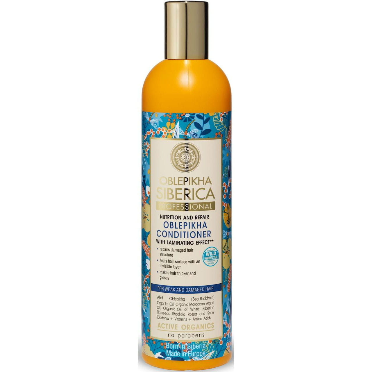 Après-shampooing pour cheveux faibles et abîmés, nutrition et reconstruction 400 ml - OBLEPIKHA SIBERICA